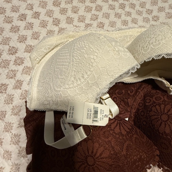 Aerie Elegant Lace Intimates Set of 3 34dd - White, Brown, and Cream - Picture 6 of 6